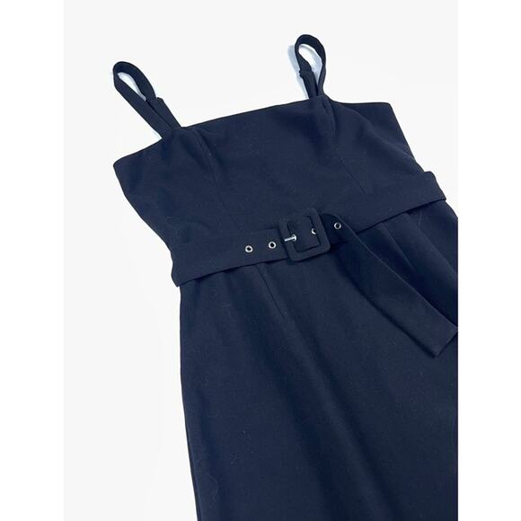 French Connection Belted Straight Neck Whisper Dress - Picture 3 of 5